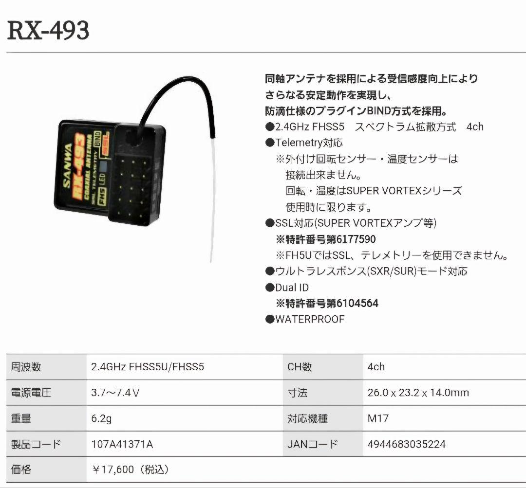 SANWA サンワ RX-493 受信機 とても綺麗です 使用期間少ない 美品