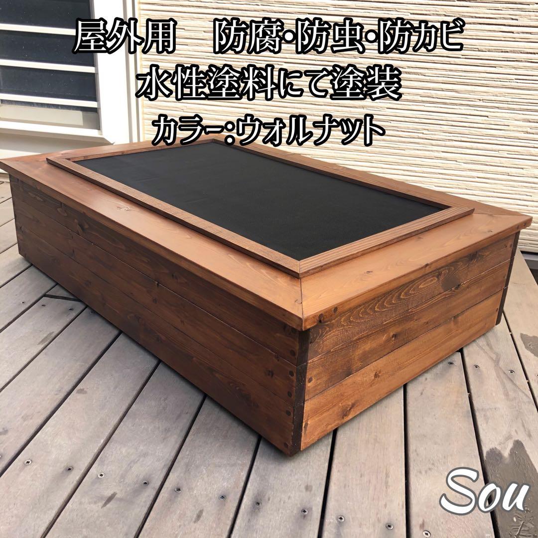 はる様オーダー品　ビオトープ木枠 トロ船60L用 網枠付き