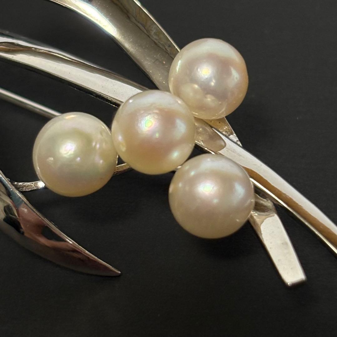 【極美品】タサキ　パール　ブローチ　シルバー　コサージュ　4粒