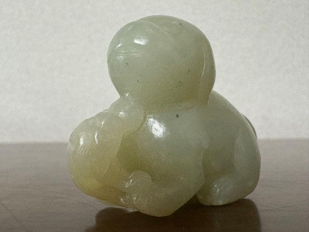 石？玉？の中国的置物　犬の親子　中国美術　4.5cm 48g