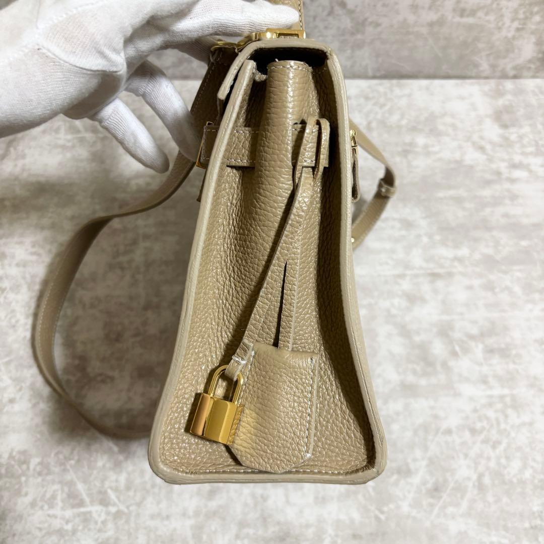 H291 未使用級✨ テディブレイク　ハンドバッグ　2way レザー　チャーム