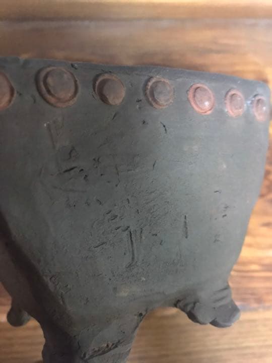 盆栽鉢　杉浦作正方鉢古鉢時代手作り鉢盆栽鉢小品盆栽草もの盆栽鉢多肉植物植木鉢