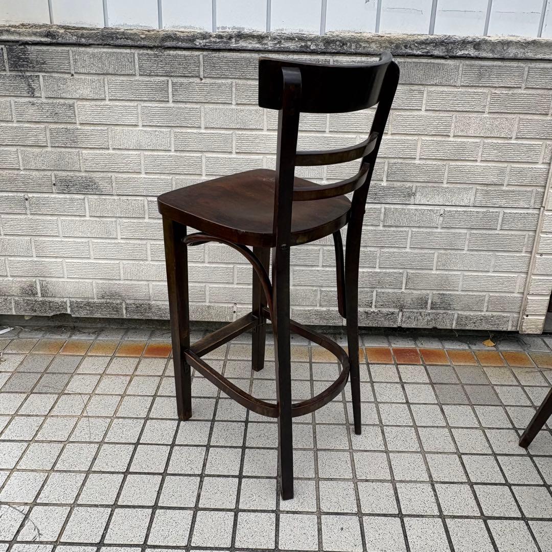 ② 北欧レトロ 木製椅子 ベントウッドハイスツール バーチェア ビンテージ