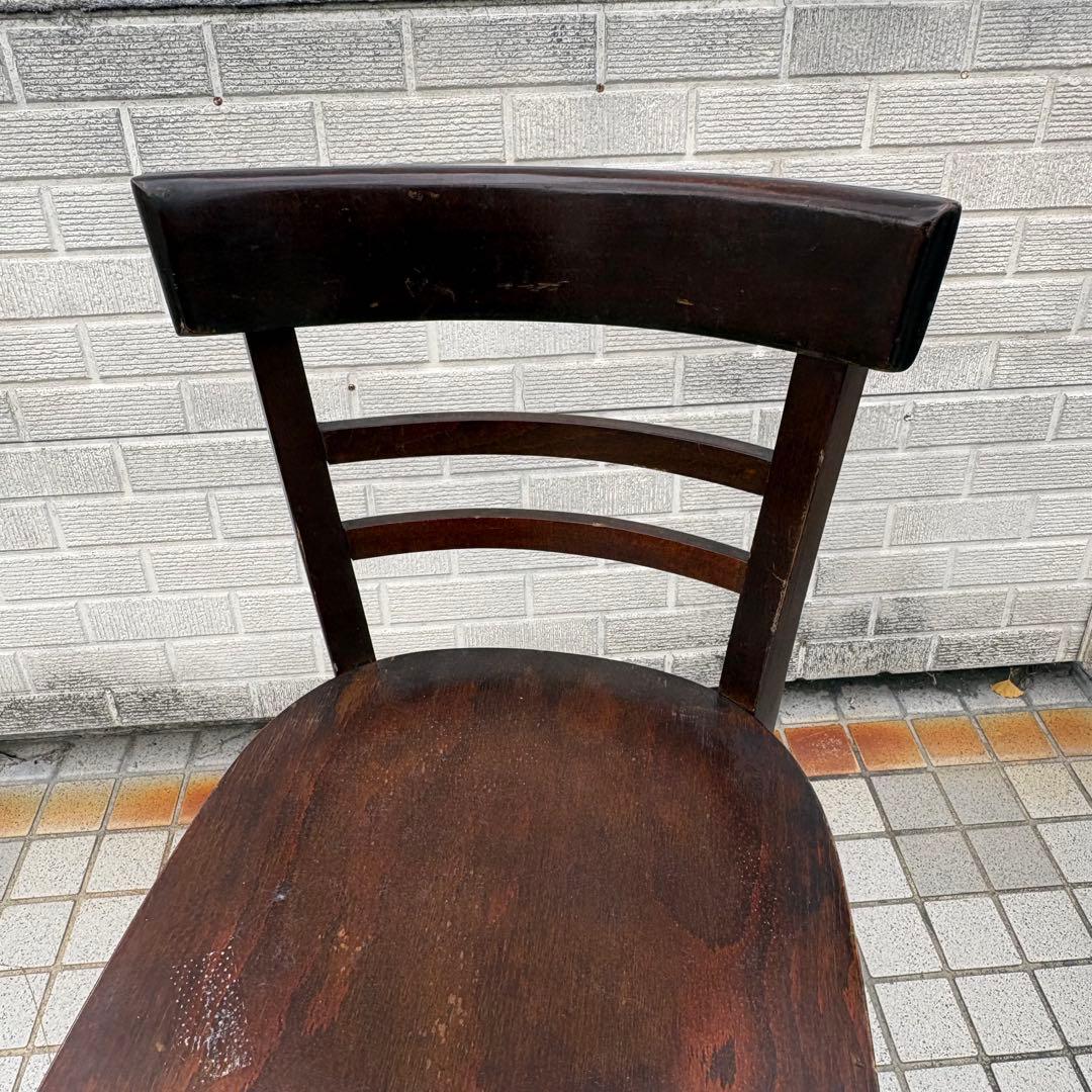 ② 北欧レトロ 木製椅子 ベントウッドハイスツール バーチェア ビンテージ