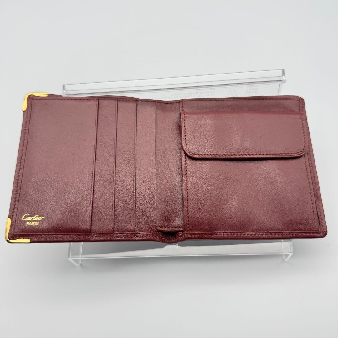 ✨美品✨カルティエ マストライン レザー 二つ折り財布 レディース カード付