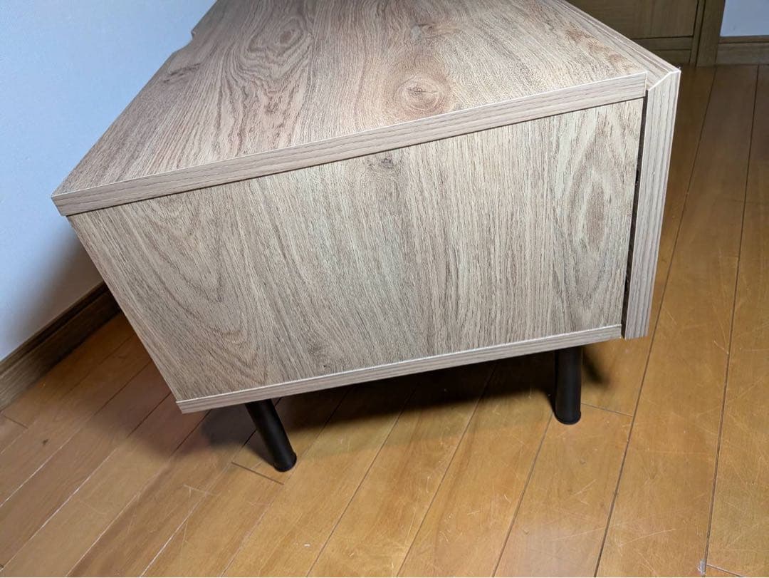 ■送料込■LOWYA ラタン調 木製テレビボード 机TV台 ラックローデスク収納