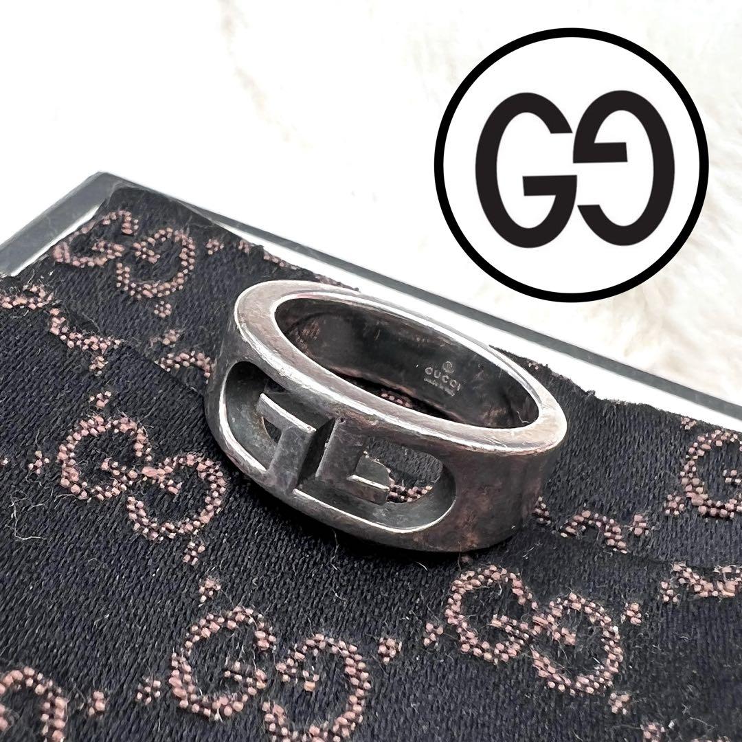 人気✨GUCCI シルバーリング Gロゴ 表記19号 袋付