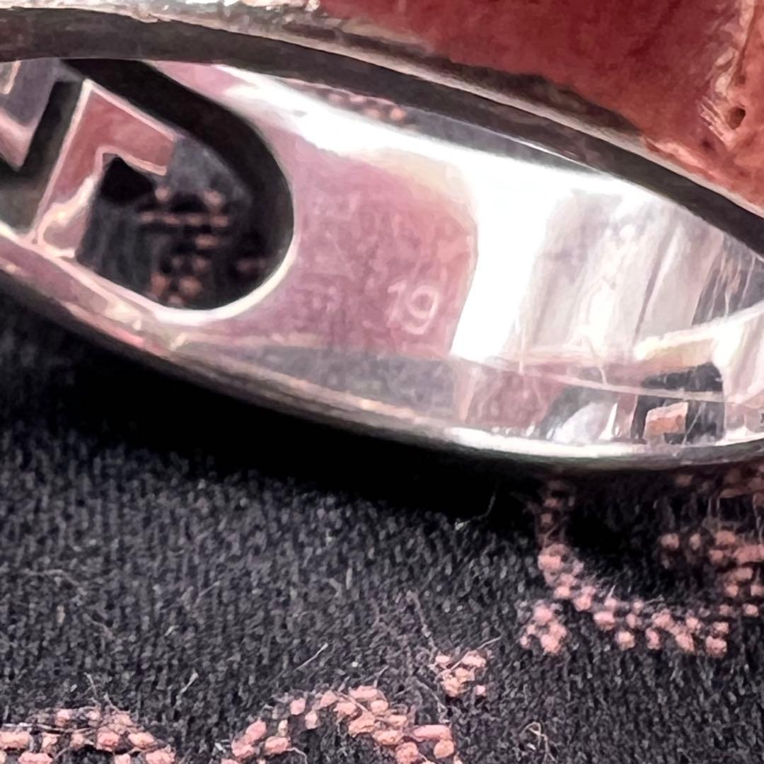 人気✨GUCCI シルバーリング Gロゴ 表記19号 袋付