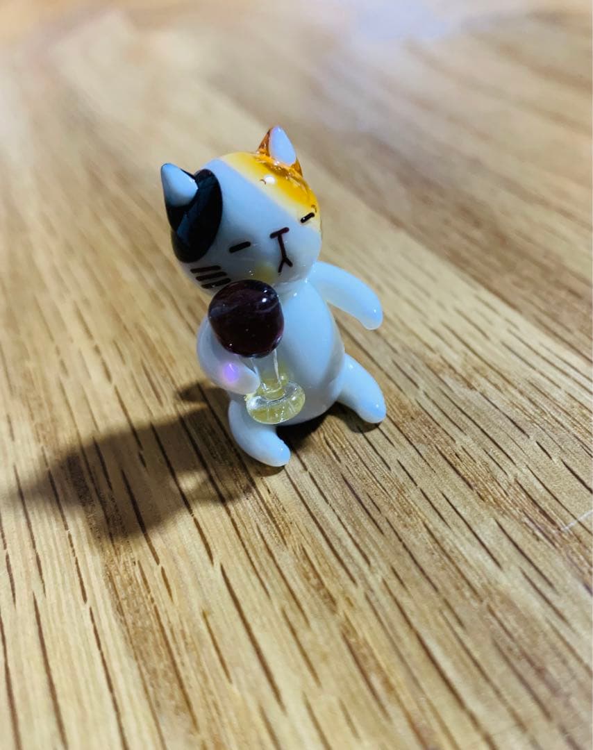 1/25までお取り置き◇予約済み◇ガラス細工　ネコ　ワイングラス