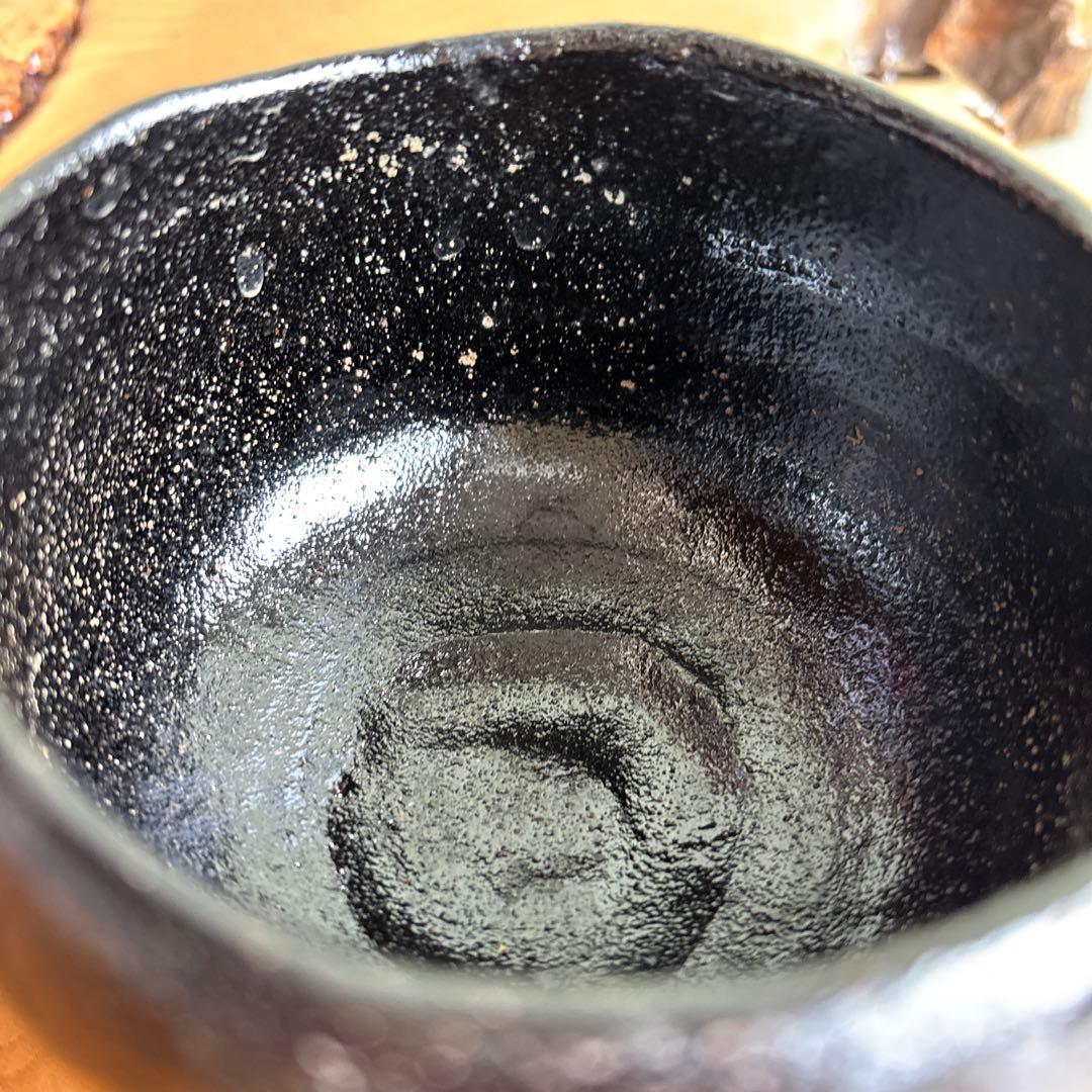 伊東桂楽 慶入写 入舟 御題茶碗 楽焼 黒楽茶碗 抹茶碗 茶道具 共箱