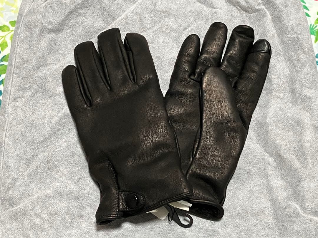 未使用 UGG 18832BX Mサイズ ブラック レザー グローブ 手袋 牛革