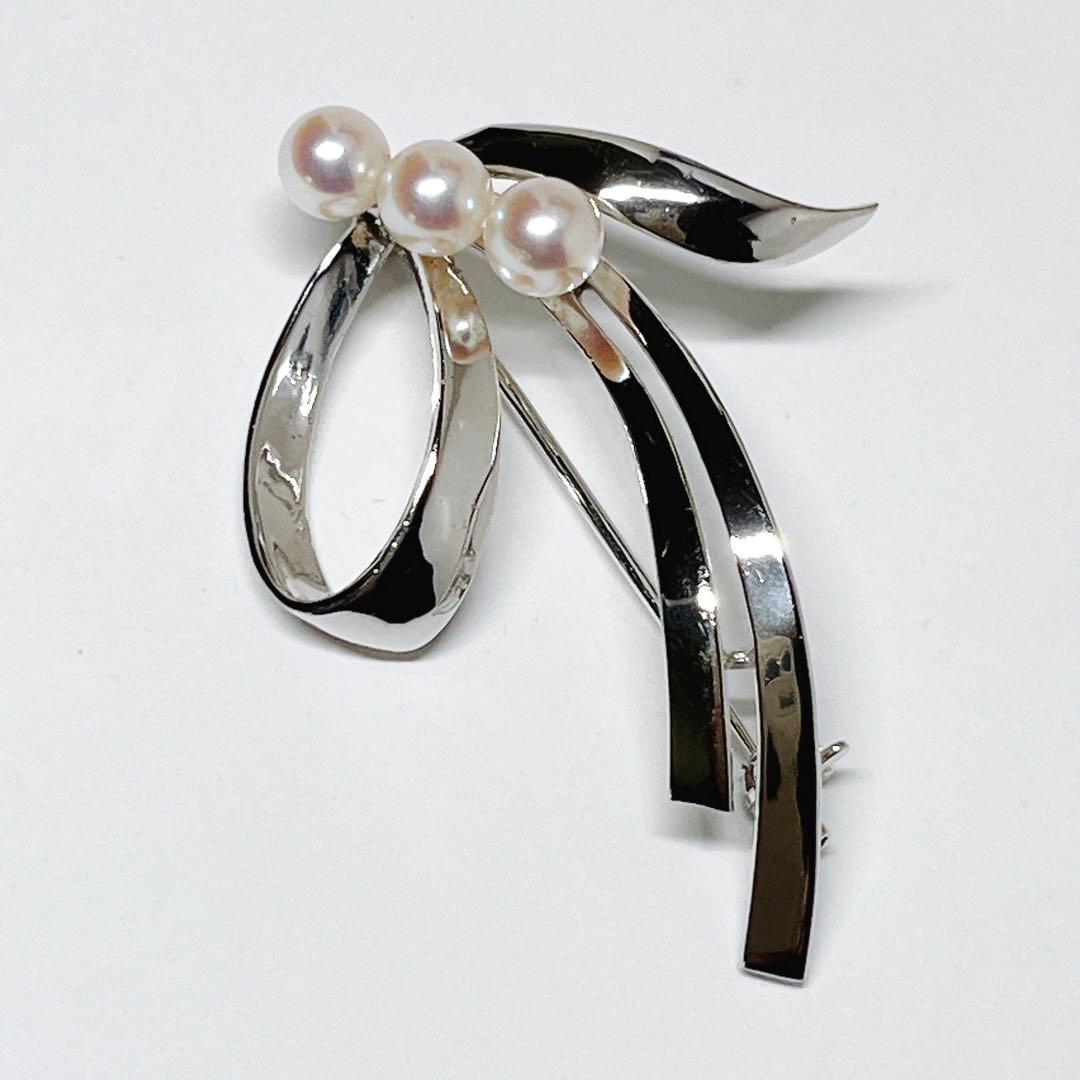 MIKIMOTO ミキモト パール　ブローチ　コサージュ　リボン