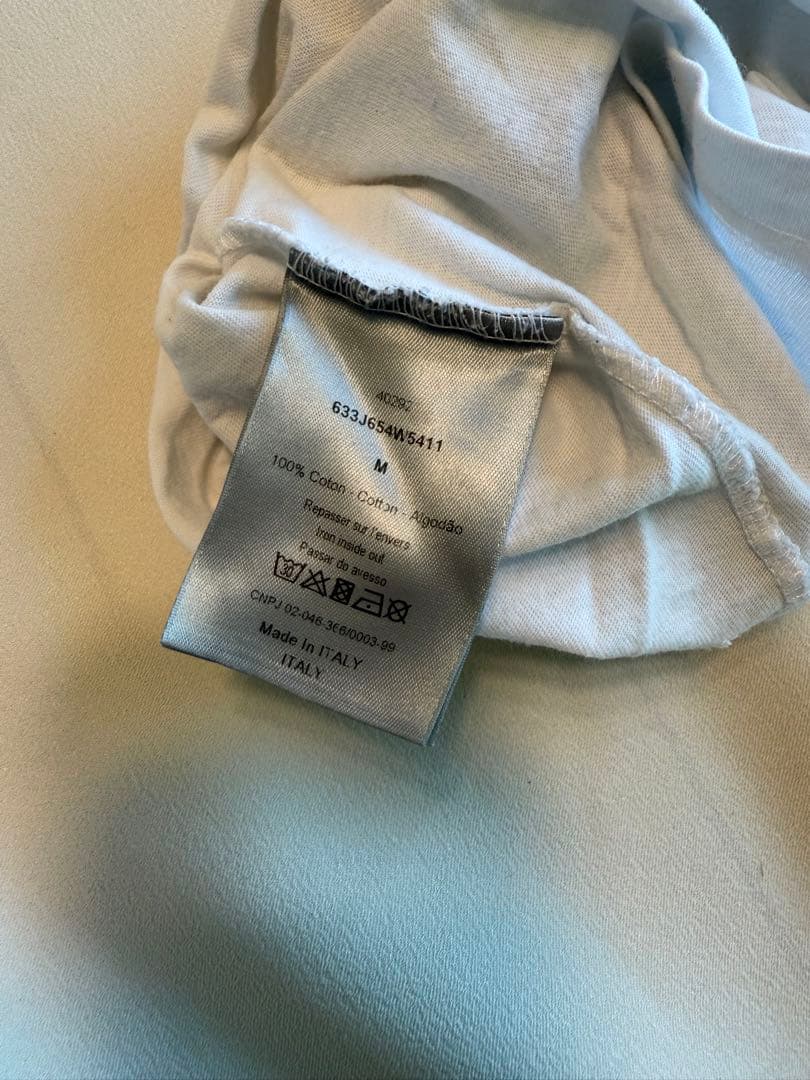 ブラピ　Dior ホワイト 刺繍Tシャツ　M ディオール