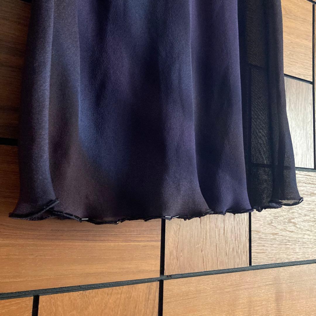 PRADA ジョーゼット シルク スカート ネイビー　タグ付き