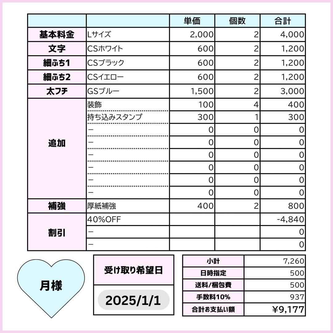 月ページ♡ネームボード うちわ文字 連結文字パネル オーダー