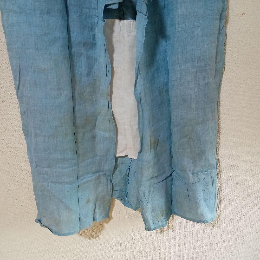 藍染め古布　赤穂浅野家家紋付　藍染め古着　ボロ藍染　藍染め　家紋付　藍染めハギレ