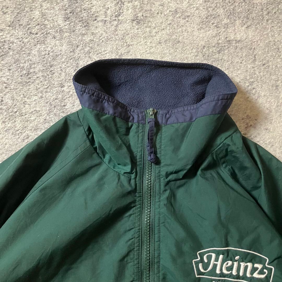 90sTriMountain短丈ウォームアップジャケット企業刺繍ナイロングリーン