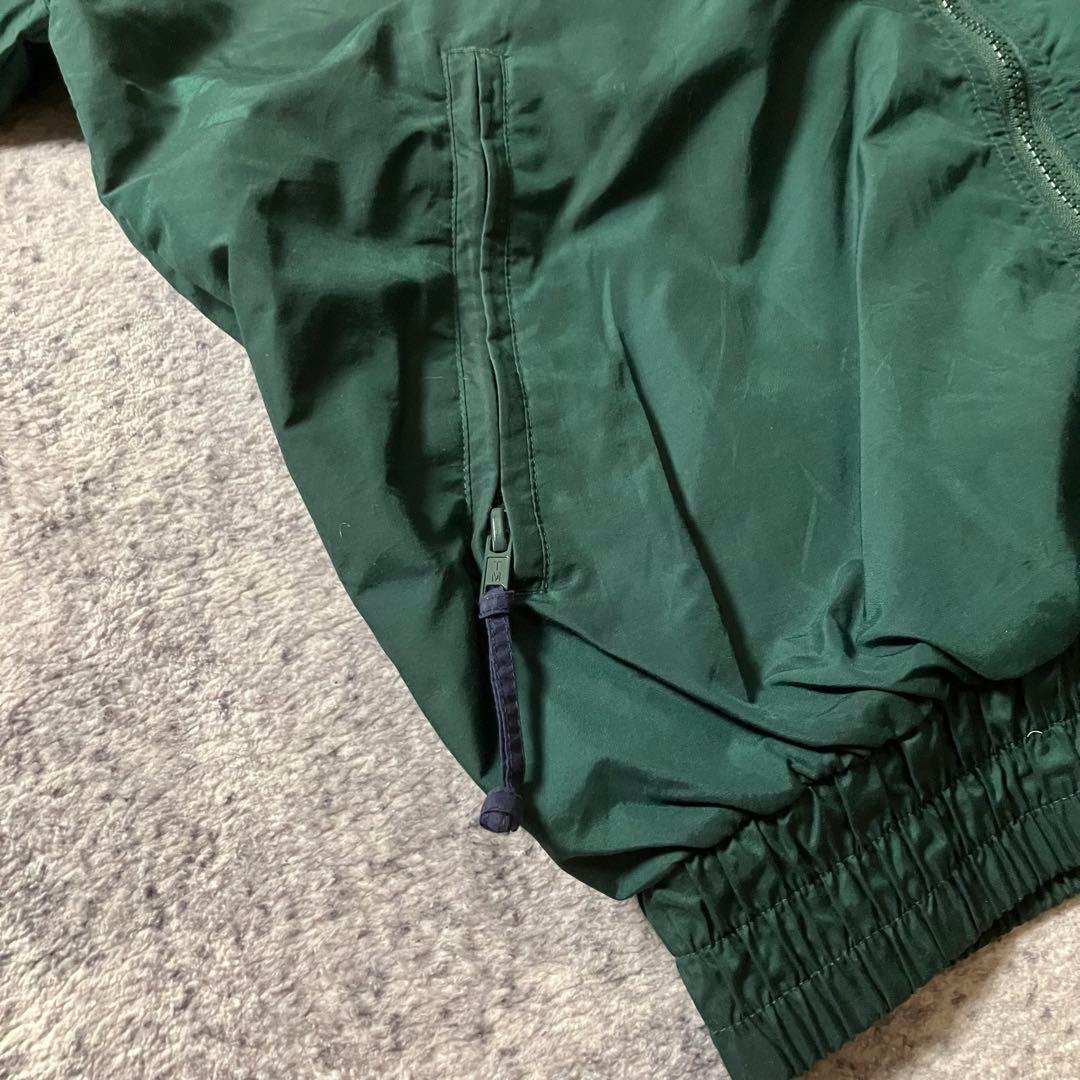 90sTriMountain短丈ウォームアップジャケット企業刺繍ナイロングリーン