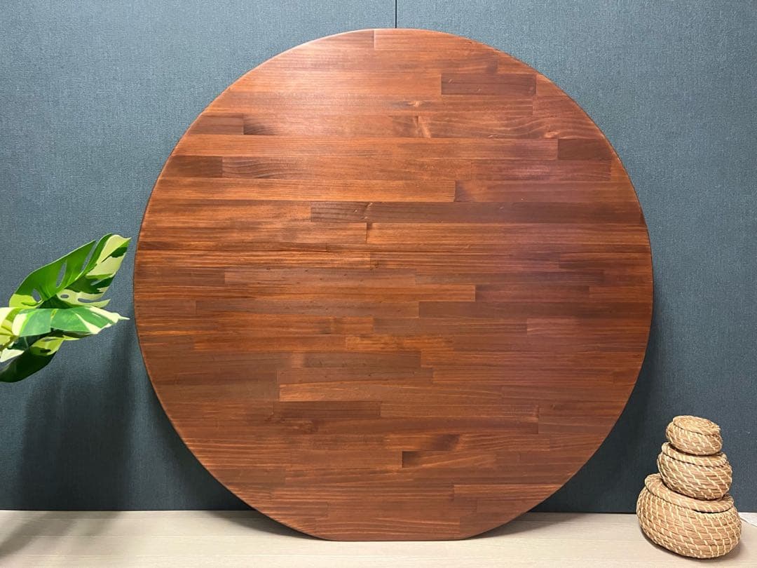 【オーダー】 テーブル 正方形 80cm パイン ウォルナット調 ボルト連結脚