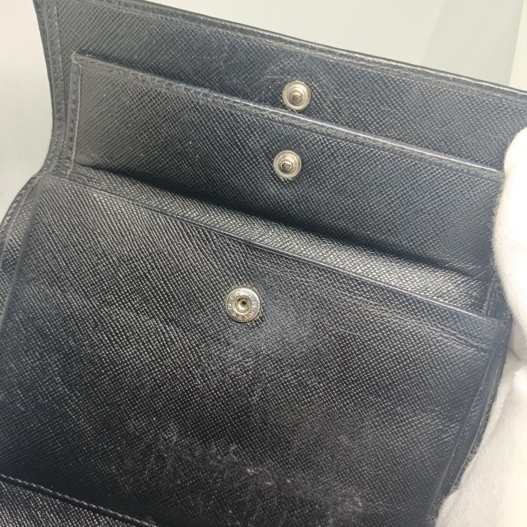 プラダ三つ折り財布 PRADA折財布ブラック