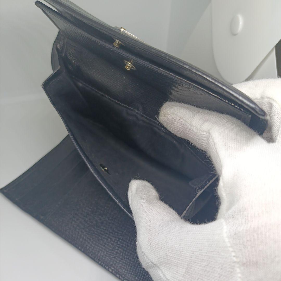 プラダ三つ折り財布 PRADA折財布ブラック