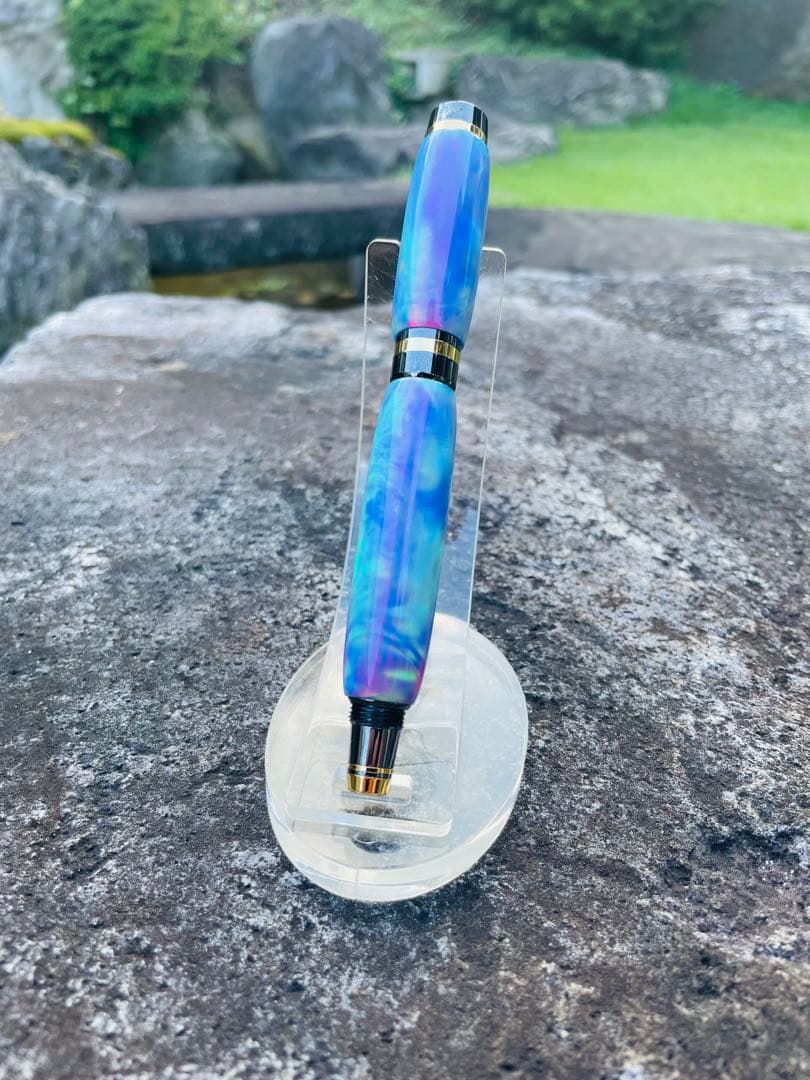 B品　万年筆　ハイブリッドオパール　ユニコーン緑斑