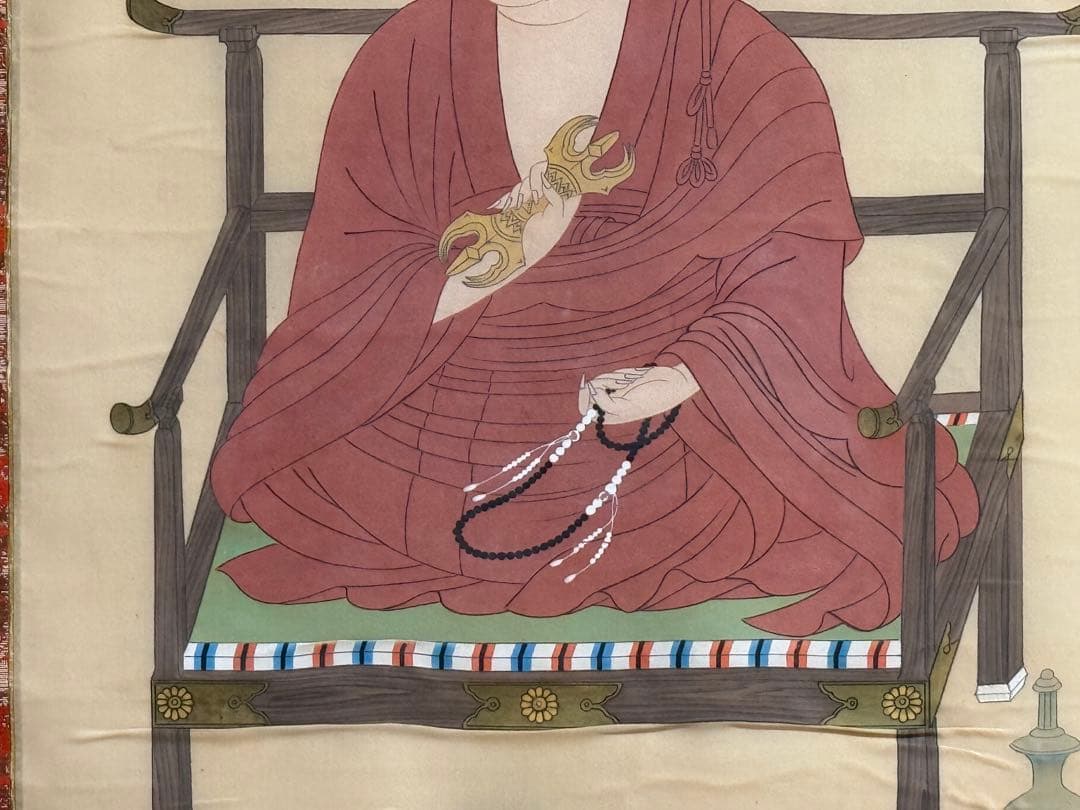 弘法大師　絹本肉筆　仏画　仏教美術　掛軸　送料込み251029