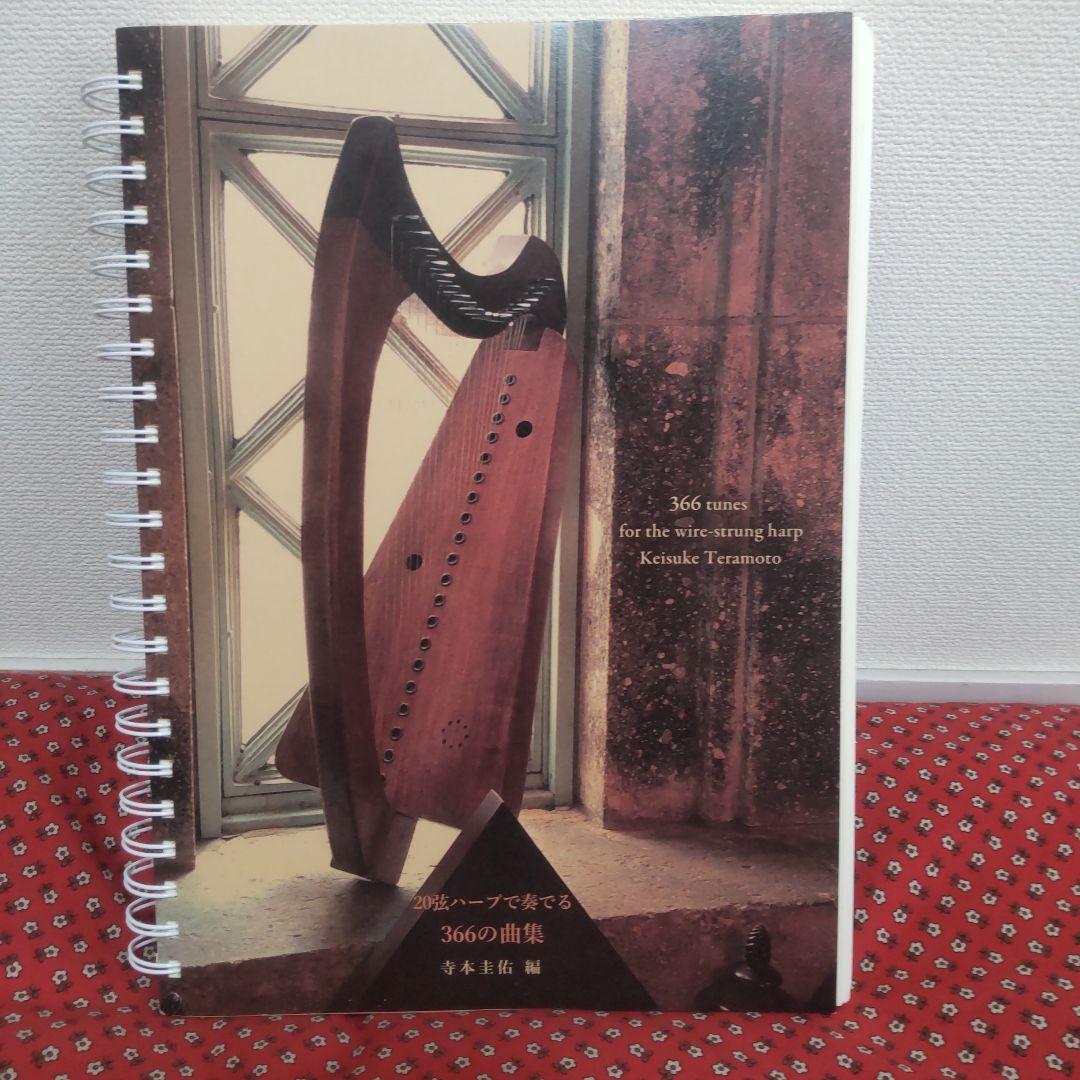 金属弦ハープ　曲集とスペア弦つき