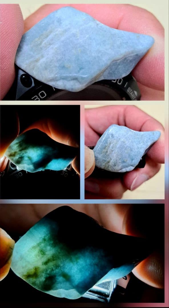 糸魚川青翡翠　入りコン沢　宝石質　16g