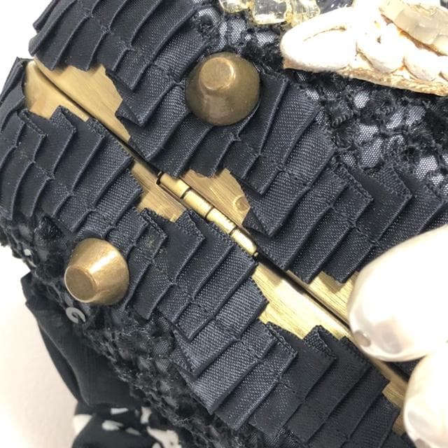 新品未使用★メリーフランシス 豪華ビーズ装飾 パーティーバッグ 黒、白、銀など