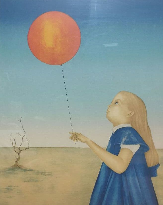 風船と少女の絵　エイボン カンパーナ　Avon Campana