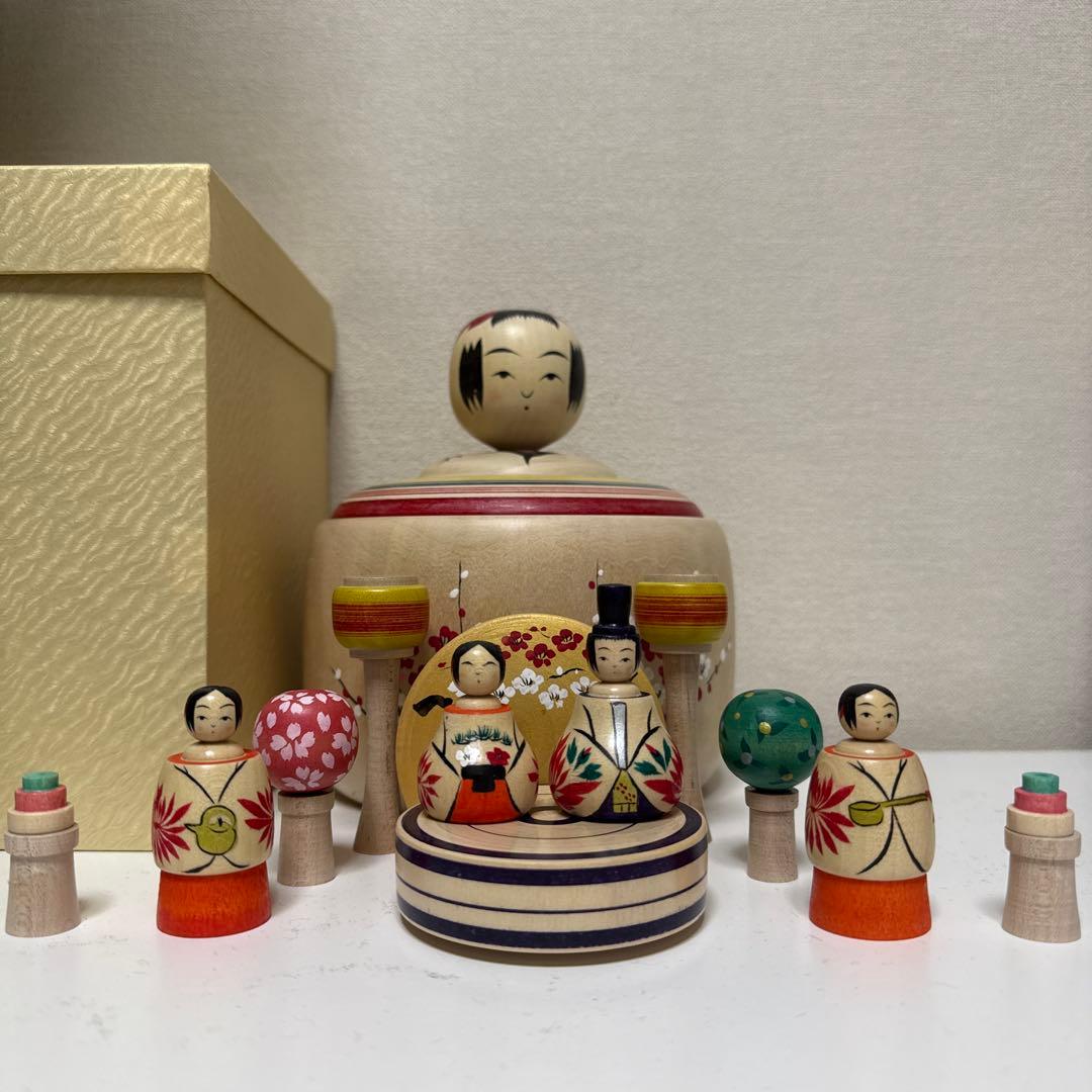 鳴子系工人柿澤是伸　こけし【蓋付きえじこ】