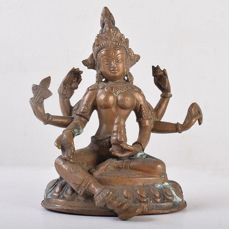 仏教美術　古銅　ヴィシュヌ神像　チベット仏　仏像　置物　V　R9035