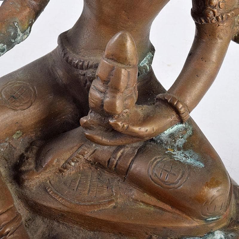 仏教美術　古銅　ヴィシュヌ神像　チベット仏　仏像　置物　V　R9035