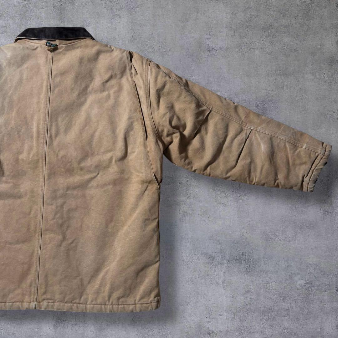 古着ダックジャケットトラディショナルコートキャメルブラウンコーデュロイ襟アメカジ