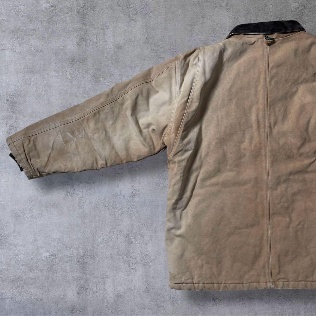 古着ダックジャケットトラディショナルコートキャメルブラウンコーデュロイ襟アメカジ