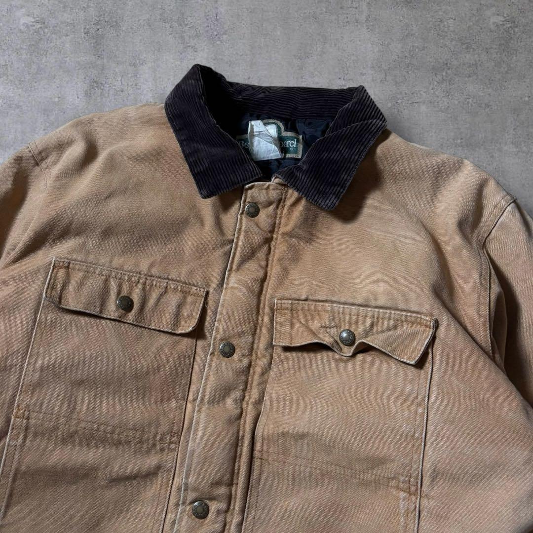 古着ダックジャケットトラディショナルコートキャメルブラウンコーデュロイ襟アメカジ