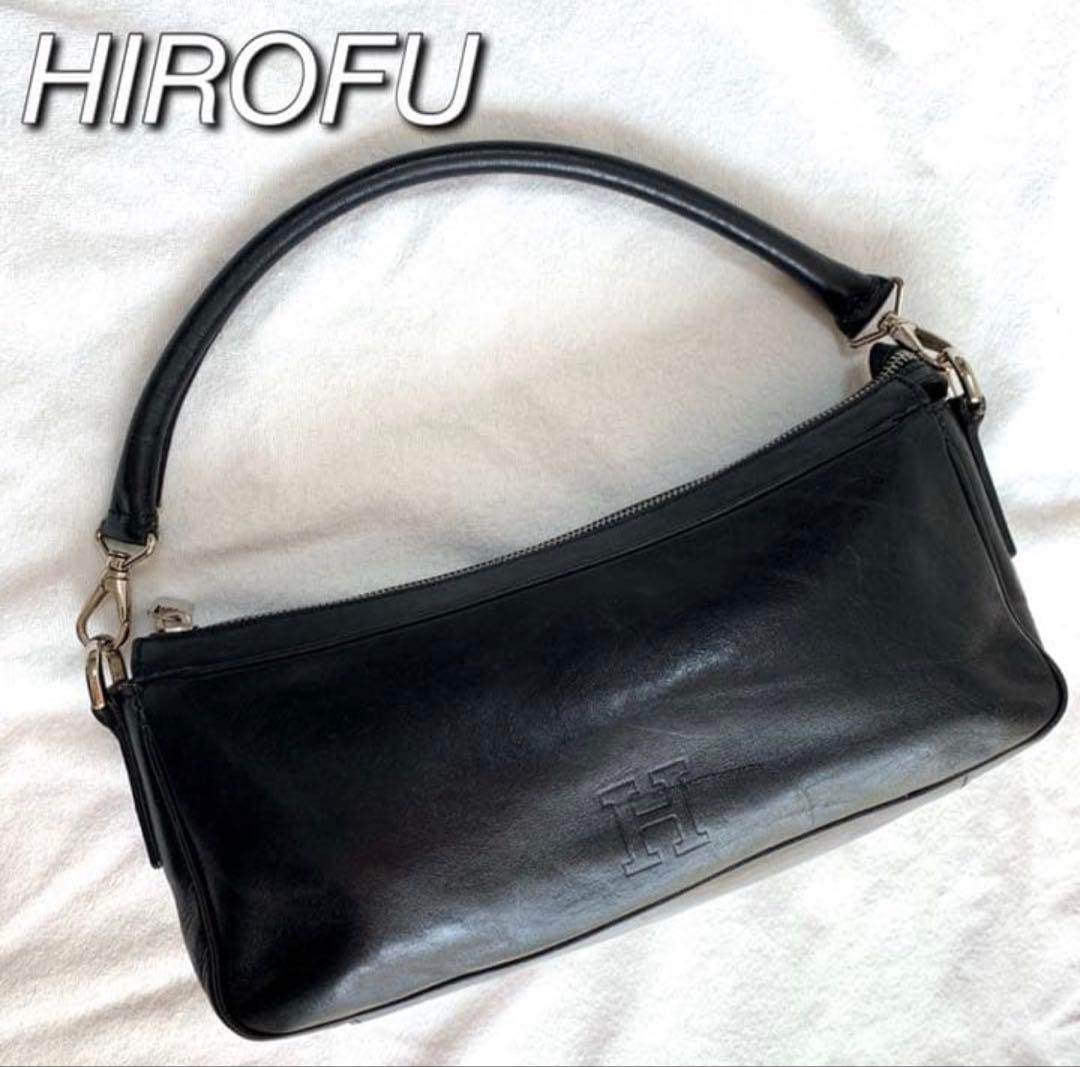 HIROFU ブラックレザーハンドバッグ