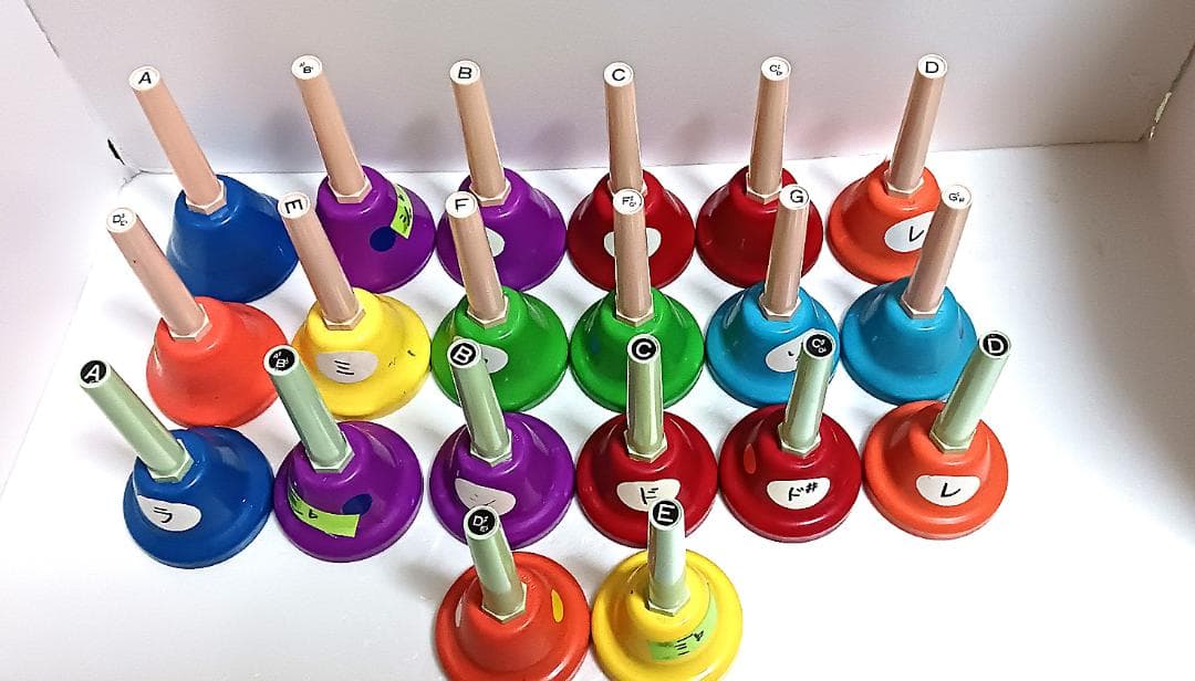 【レトロ】　ウチダ ミュージックベル　ハンドベル　内田洋行　20本セット