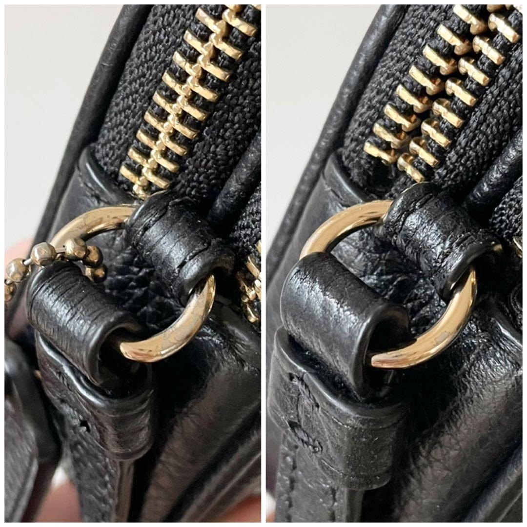 【極美品】COACH ダブルファスナー ショルダーバッグ カメラバッグ 黒