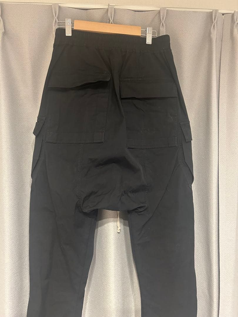 RICK OWENS カーゴロング サルエルパンツブラックサイズ46