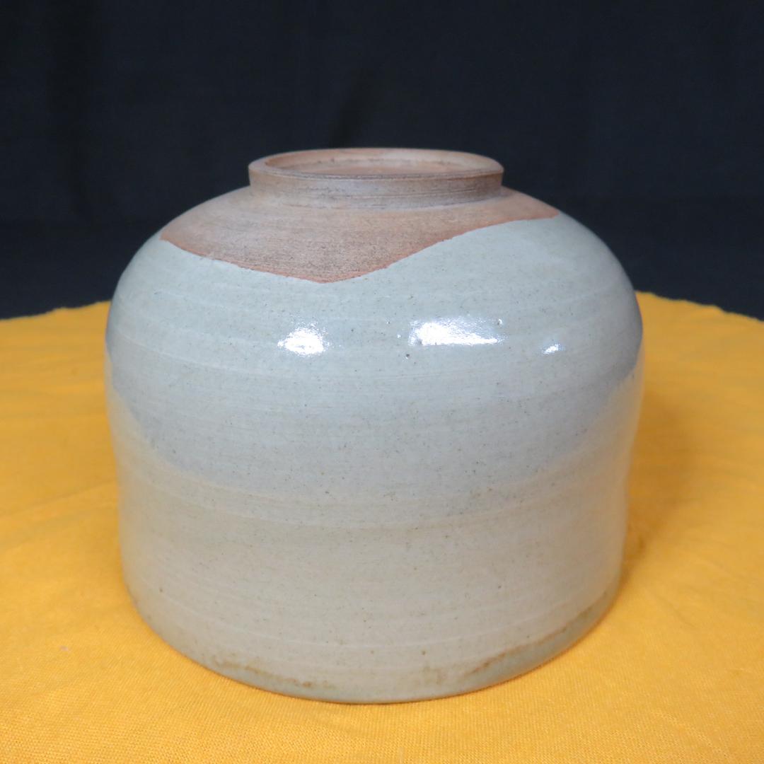 茶碗 虫明焼 一楽庵 つくし 銘 抹茶碗 茶器 茶道具 木箱 共箱 先代作