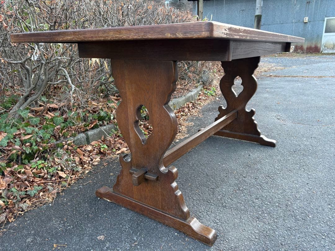 ③ イギリスヴィンテージ 4人掛け　ダイニングテーブル　リフェクトリーテーブル