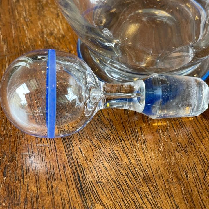 フランスアンティーク デキャンタとグラス2個