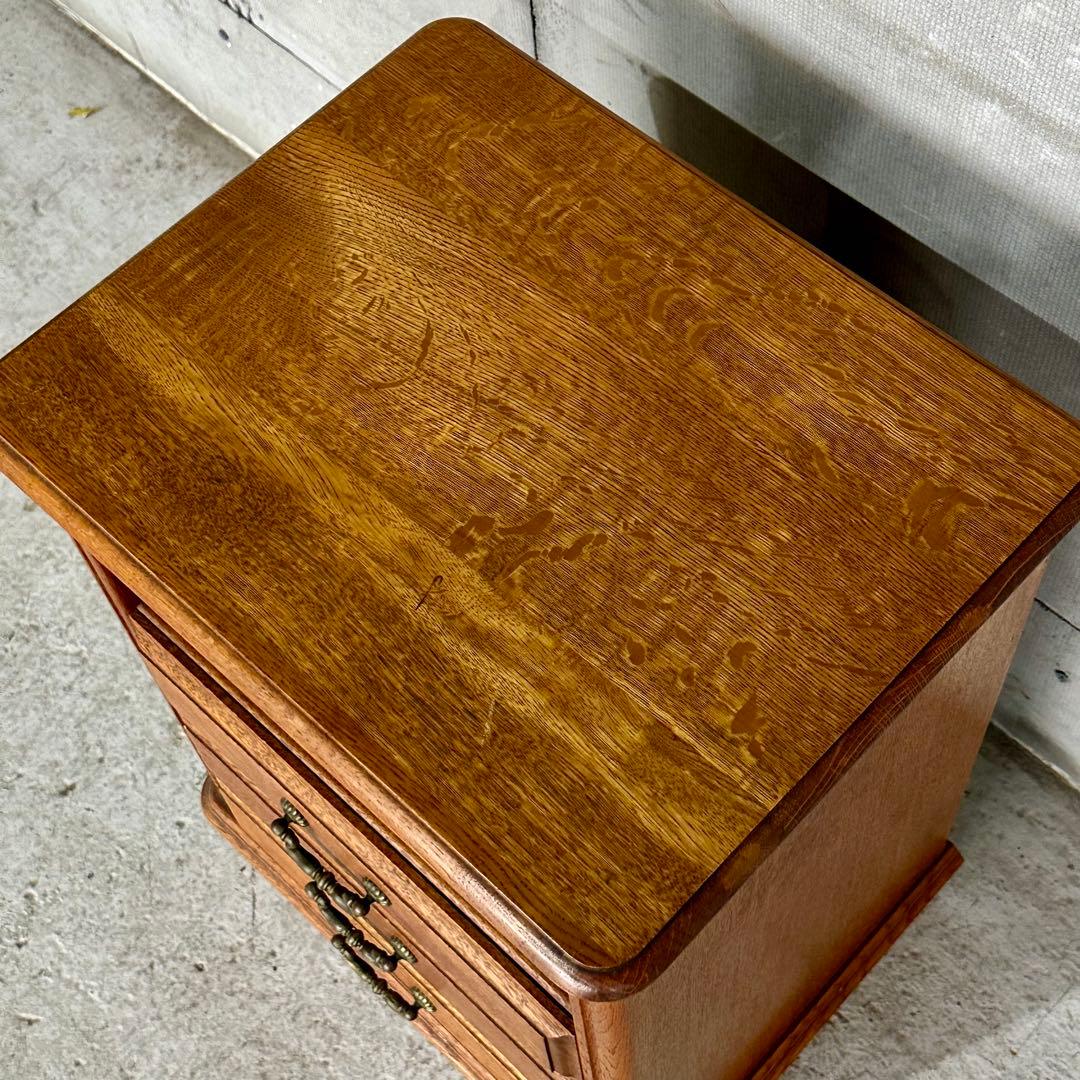 ✦昭和レトロ✦ 1981年製 サイドチェスト 木製 オーク無垢 アンティーク