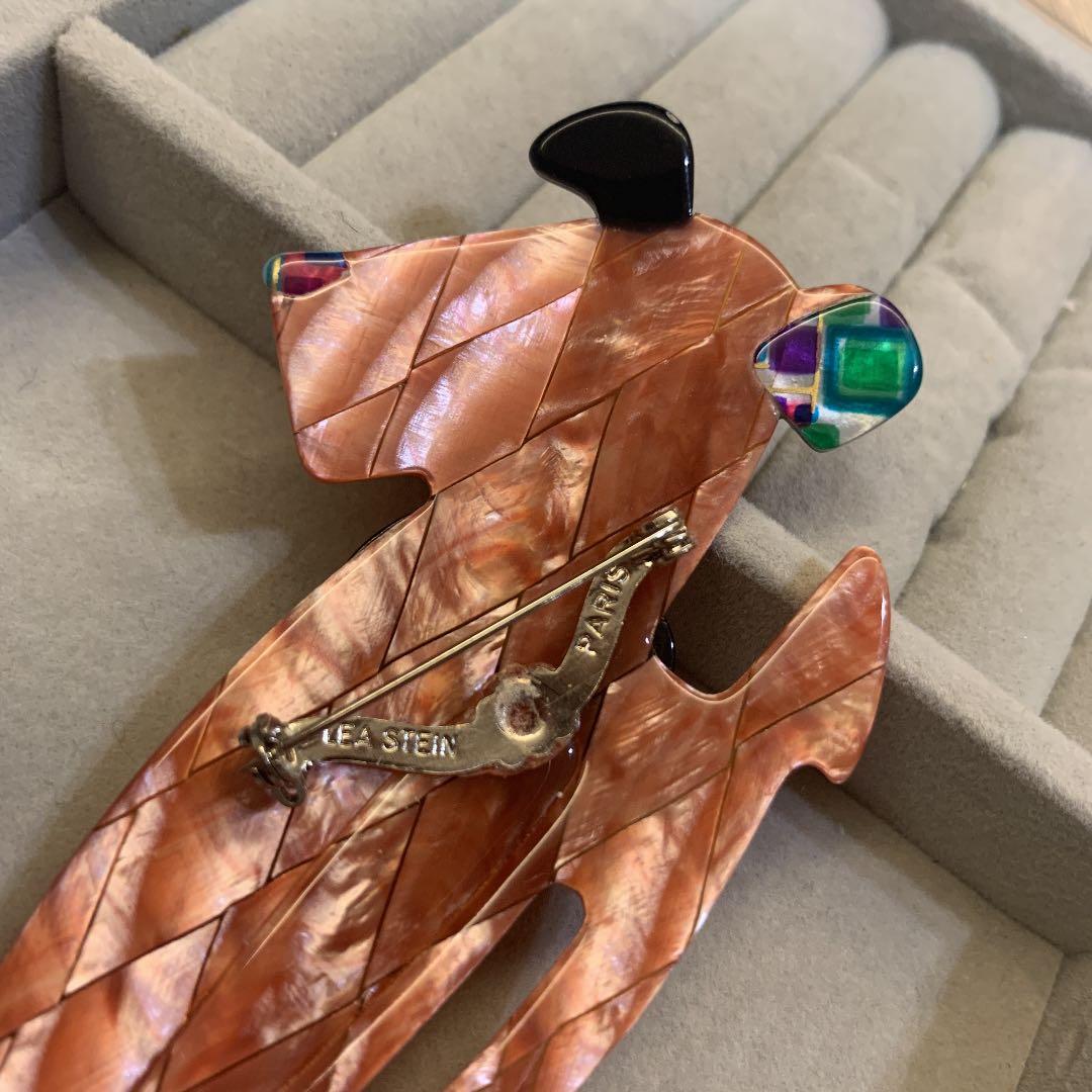 リアスタン　アンティーク　ブローチ　犬　リック