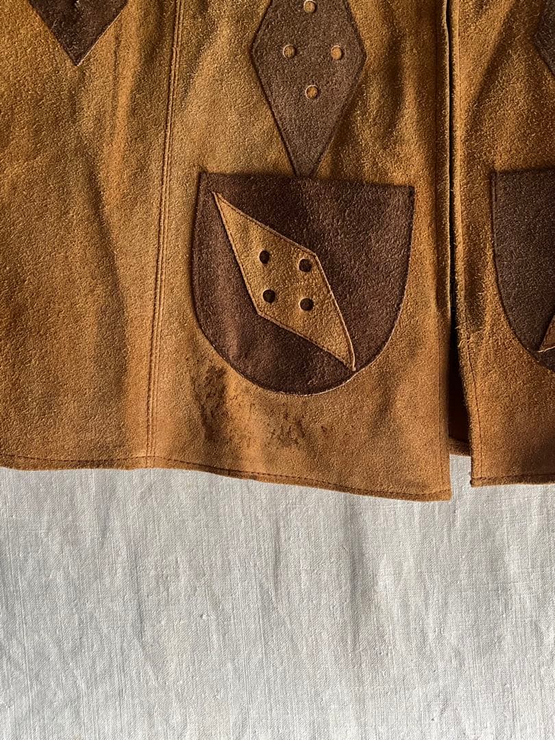 70s スエード レザー ケープ ジャケット