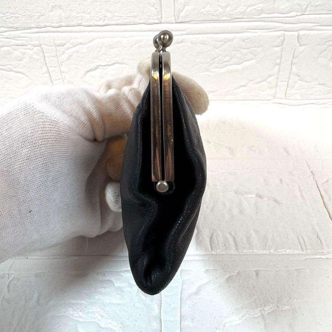 ㉔PRADA プラダ がま口 レザー ケース ブラック