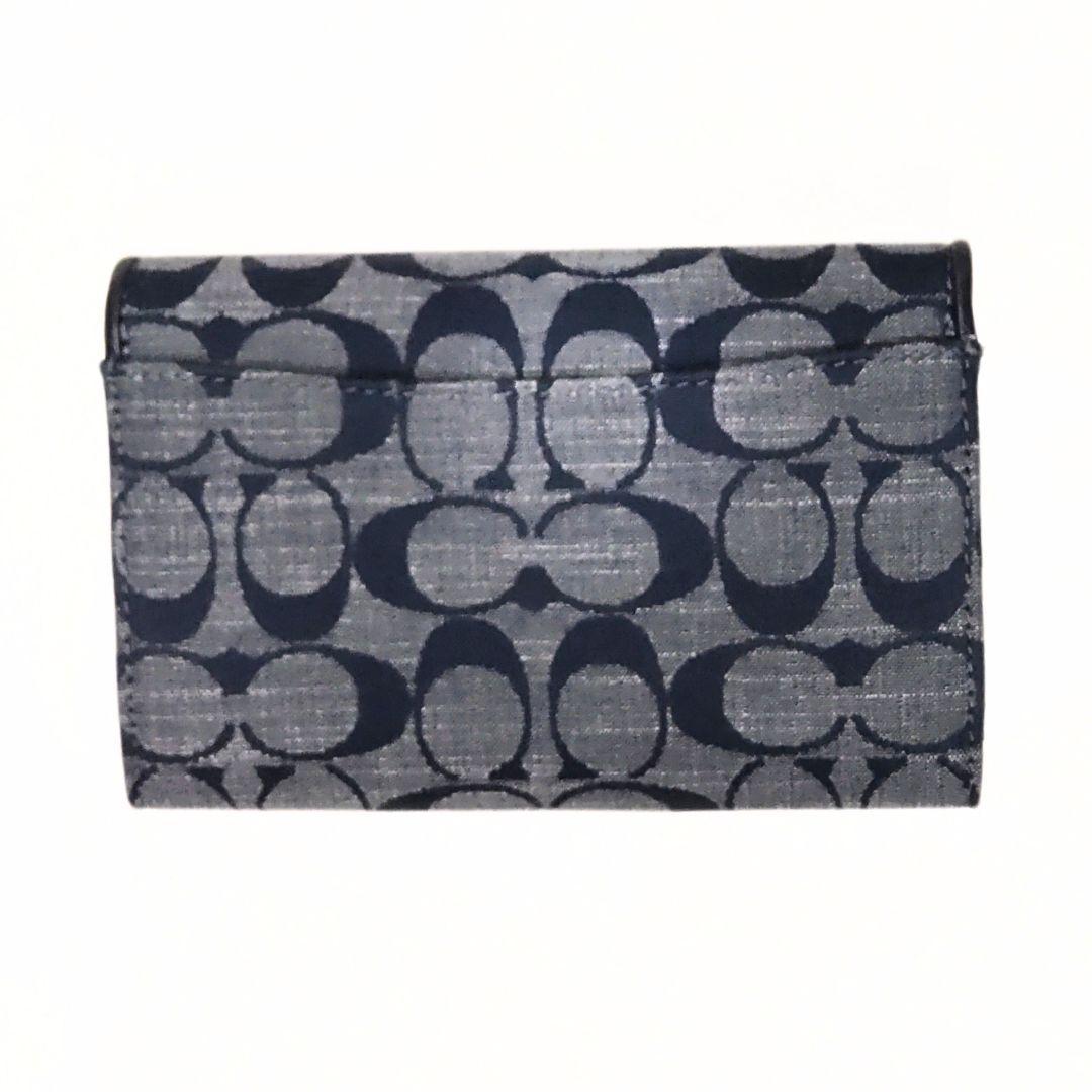 【新品】コーチ　二つ折り 財布　小銭入れ　ケース　カード入れ　　ブルー