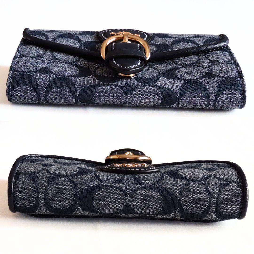 【新品】コーチ　二つ折り 財布　小銭入れ　ケース　カード入れ　　ブルー